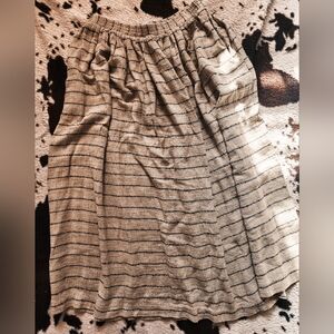 WOMEN'S 80'S/90'S STRIPED MAXI SKIRT - BEIGE